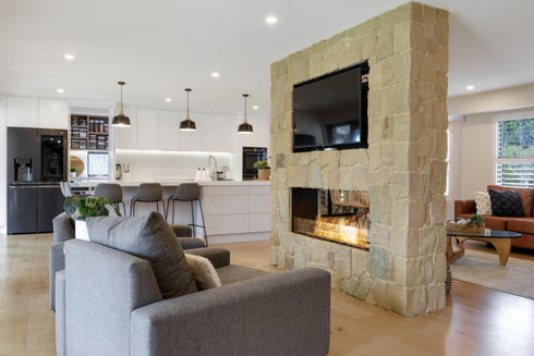Ecosmart Fire Flex 68DB Double Sided Fireplace Insert - Black Finish / Black Burner - ESF.FX.68DB.B